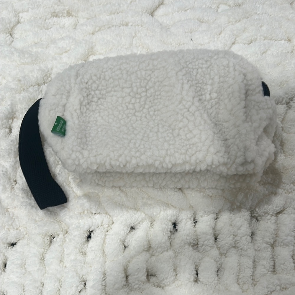 Cozy White Sherpa wristlet